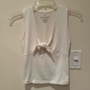 White tank with knot accent
